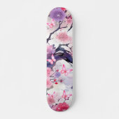 Skateboard Japanse Kersenbloesem & Vlinders (Voorkant)