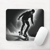 Skateboard jongen met bliksem muismat (Met muis)