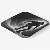 Skateboard jongen met bliksem papieren bordje (Gebogen)