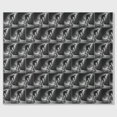 Skateboard jongen met bliksemschichten cadeaupapier (Vlak)