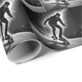 Skateboard jongen met bliksemschichten cadeaupapier (Rol Hoek)