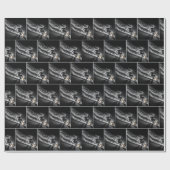 Skateboard jongen met lichte paden cadeaupapier (Vlak)