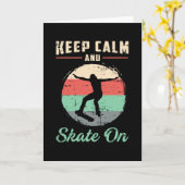 Skateboard Keep Calm Skating Gift Idee Kaart (Gele Bloem)