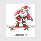 Skateboard Kerstkerstkerstkerstman 4-inch Kiss Cut Sticker (Vel)
