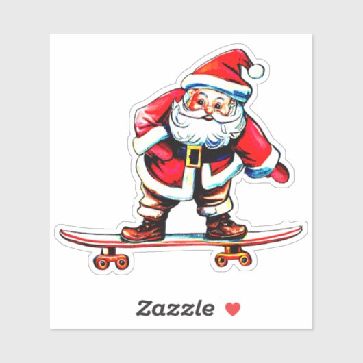 Skateboard Kerstkerstkerstkerstman 4-inch Kiss Cut Sticker (Vel)