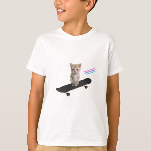Skateboard Kitten T-shirt (Voorkant)
