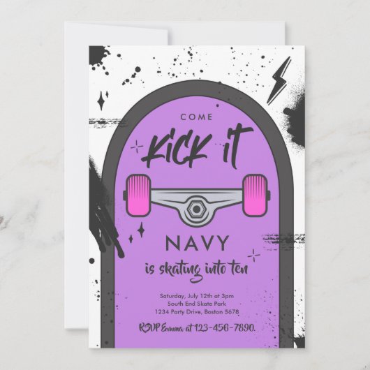 Skateboard komt langs strandsport kaart (Voorkant)