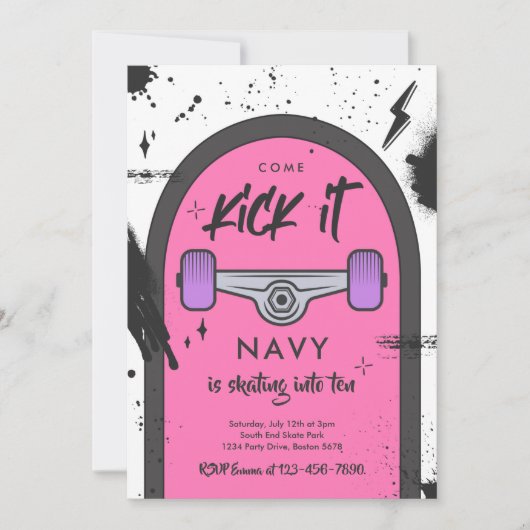 Skateboard komt langs strandsport kaart (Voorkant)