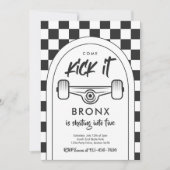 Skateboard komt langs strandsport kaart (Voorkant)