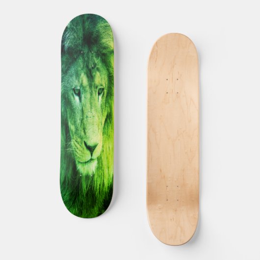 Skateboard krachtig GREEN LION (Voorkant)