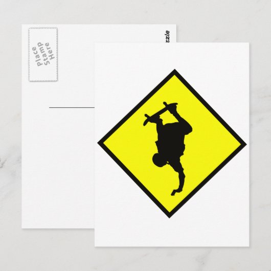 Skateboard kruising briefkaart (Voorkant / Achterkant)