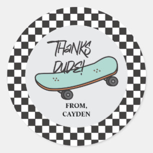 Skateboard Laten we het doen Verjaardag Bedankt Fa Ronde Sticker