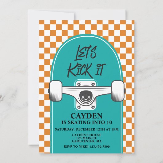 Skateboard Laten we het 's avonds doden Kaart (Voorkant)