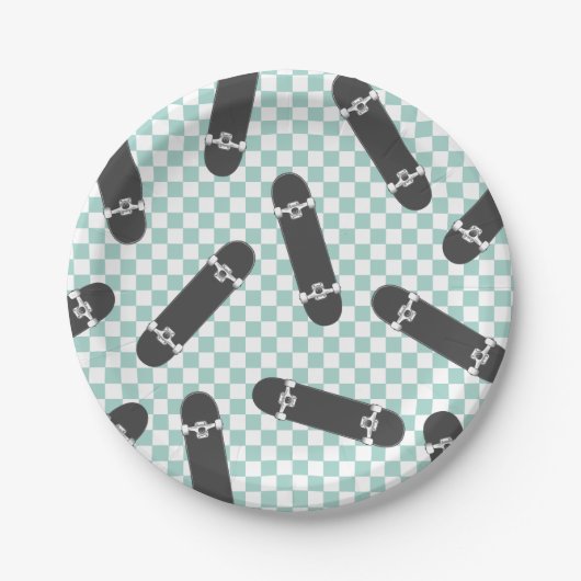 Skateboard Laten we het 's avonds doden Papieren Bordje (Voorkant)