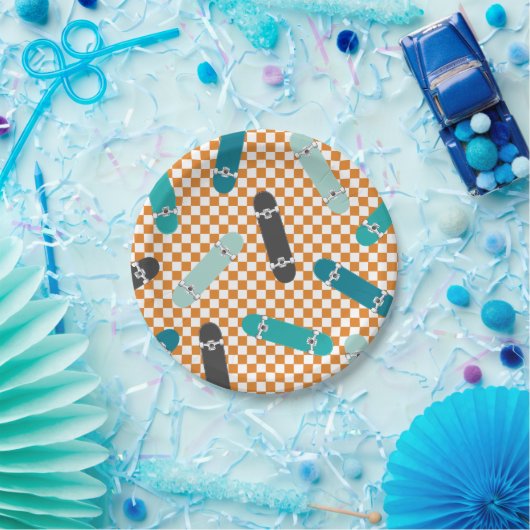 Skateboard Laten we het 's avonds doden Papieren Bordje (Feest)