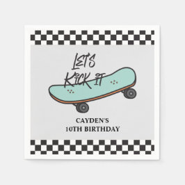 Skateboard Laten we het vieren Verjaardag Servet