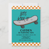 Skateboard Laten we 't 's avonds uitnodigen Kaart (Voorkant)