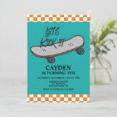 Skateboard Laten we 't 's avonds uitnodigen Kaart (Staand voorkant)