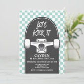 Skateboard Laten we 't 's avonds uitnodigen Kaart (Staand voorkant)