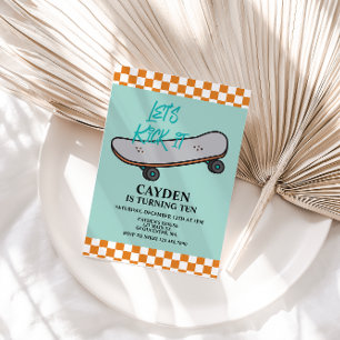 Skateboard Laten we 't 's avonds uitnodigen Kaart