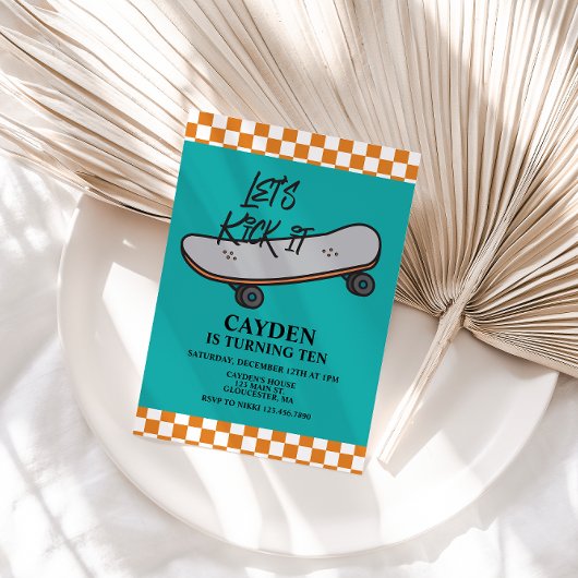 Skateboard Laten we 't 's avonds uitnodigen Kaart