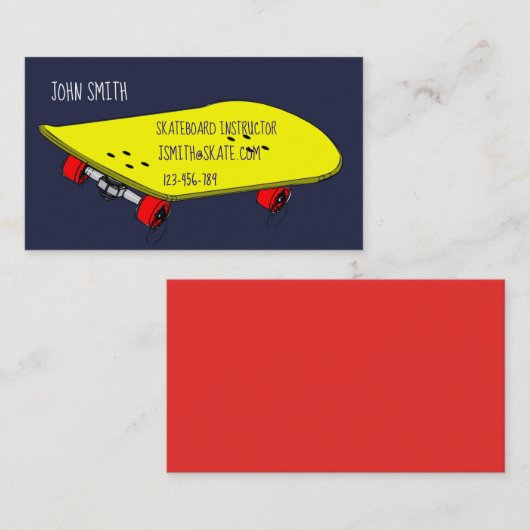 Skateboard leraar freelance instructeur visitekaartje (Voorkant / Achterkant)