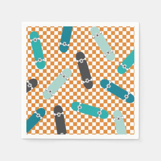 Skateboard Let's Kick It Verjaardag Servet (Voorkant)
