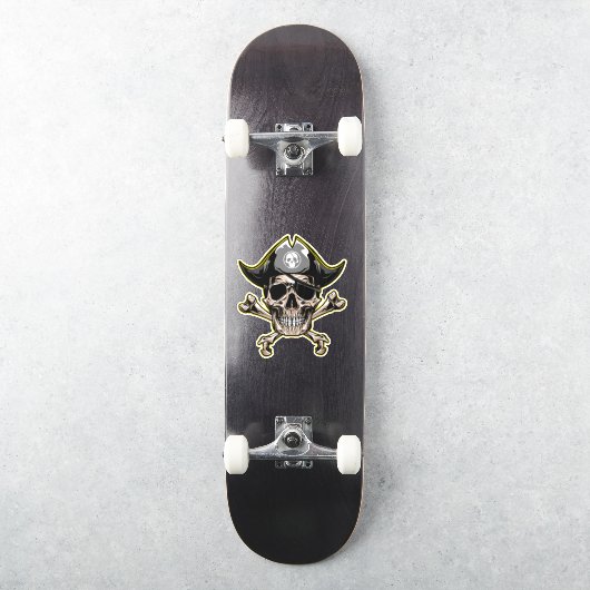 Skateboard leuk Jolly Roger Skull Cross-Botten Sticker (Skateboard)