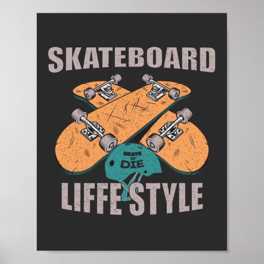 skateboard levensstijl vintage skate liefhebbers c poster (Voorkant)