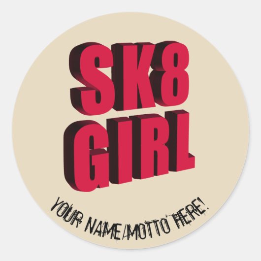 Skateboard Logo Ronde Sticker (Voorkant)