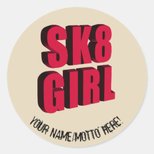 Skateboard-Logo Ronde Sticker