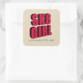 Skateboard Logo Vierkante Sticker (Tas)