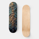 Skateboard - Luxe Blauwe Mozaïek Kunst Deck (Voorkant)