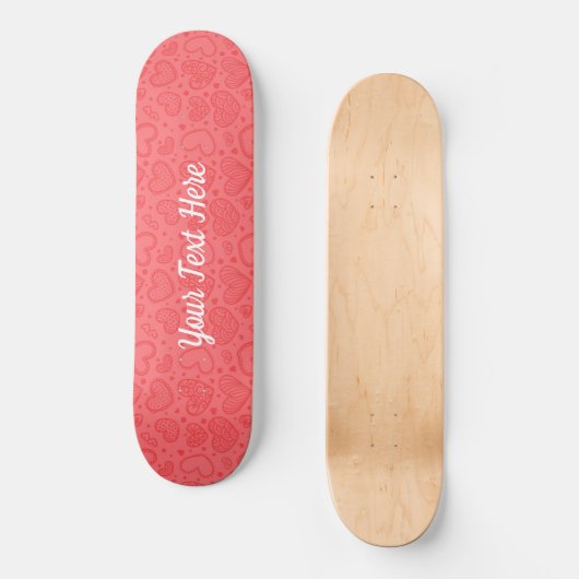 Skateboard met aangepaste tekstnaam met hart (Voorkant)