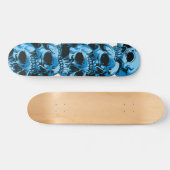 Skateboard met blauw Skulls-ontwerp (Horizontaal)