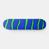 Skateboard Met Blauwe En Groene Strepen (Horizontaal)