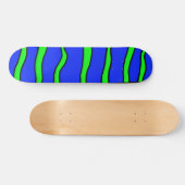 Skateboard Met Blauwe En Groene Strepen (Horizontaal)