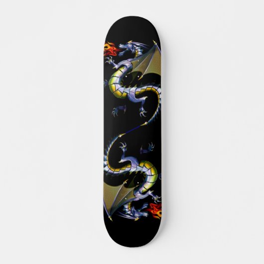 Skateboard met dubbele dragons (Voorkant)