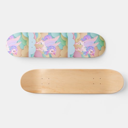 Skateboard met eenhoorns (Horizontaal)