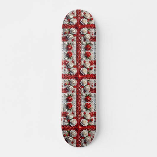 Skateboard met Engelse Rozen Design (Voorkant)