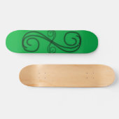 Skateboard met groene gebogen lijnen (Horizontaal)