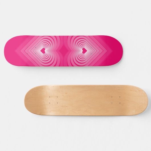 Skateboard met hart - Roze (Horizontaal)