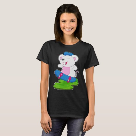 Skateboard met muis t-shirt (Voorkant volledig)
