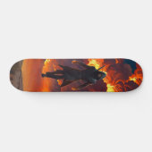 Skateboard met Ninja en Vuur (Horizontaal)