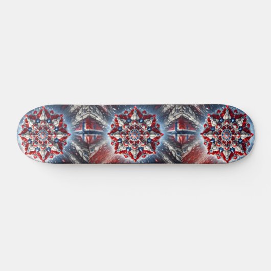 Skateboard met Noorse kleuren Design (Horizontaal)