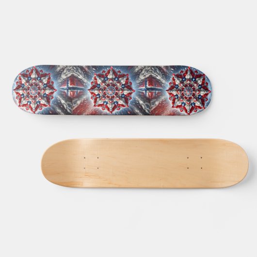 Skateboard met Noorse kleuren Design (Horizontaal)