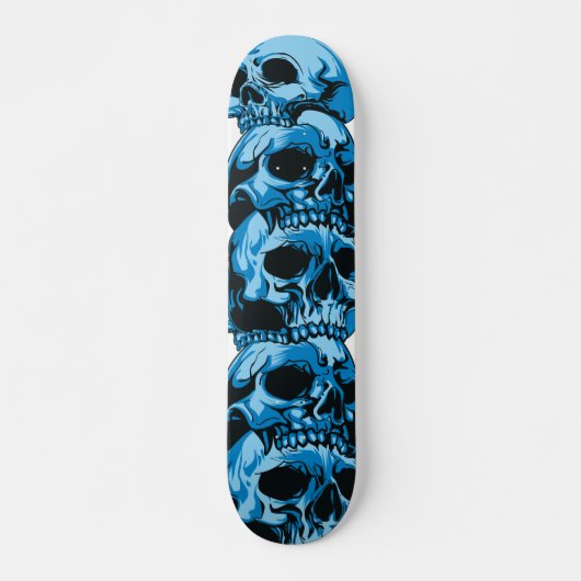 Skateboard met ontwerp van blauwe schedels (Voorkant)