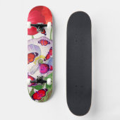 SKATEBOARD MET POPPIËN EN BUTTERFLIES (Voorkant)