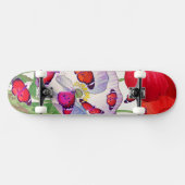SKATEBOARD MET POPPIËN EN BUTTERFLIES (Horizontaal)