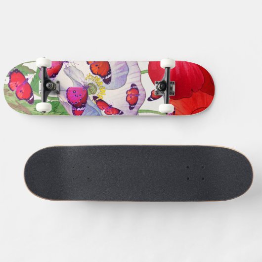 SKATEBOARD MET POPPIËN EN BUTTERFLIES (Horizontaal)
